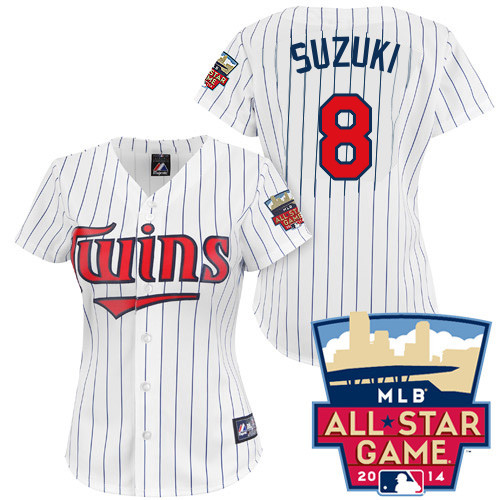 Kurt Suzuki #8 mlb Jersey-Minnesota Twins Women's Authentic 2014 ALL Star Home White Cool Base Baseball Jersey